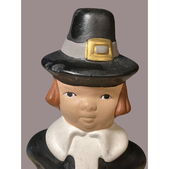 Vintage Atlantic Mold Man and Woman Pilgrims Thanksgiving Autumn Fall - Picture 2 of 9